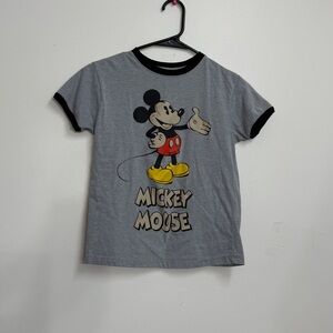 Mickey mouse ringer gray fitted tee graphic Mickey mouse women shirt y2k Style
